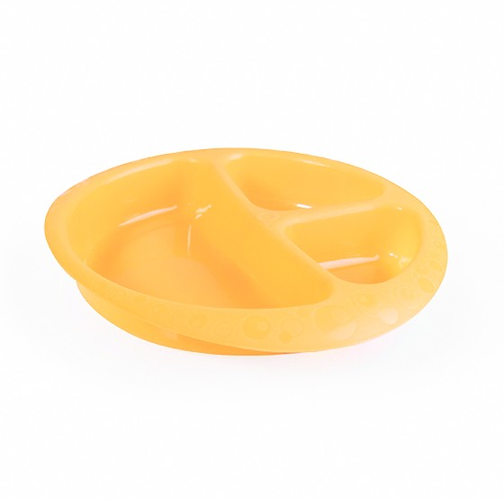 Yellow Plate With Divisions For Babies BPA Free